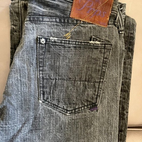 Men’s PRPS Barracuda Dark Grey Straight Leg Jeans, sz 32
